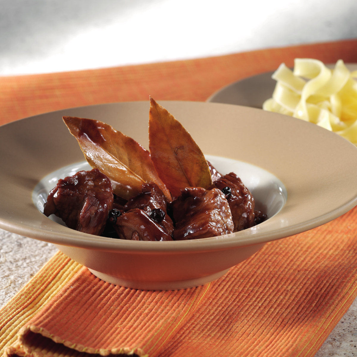 Game stew with Lindemans Gueuze and ‘sirop de Liege’