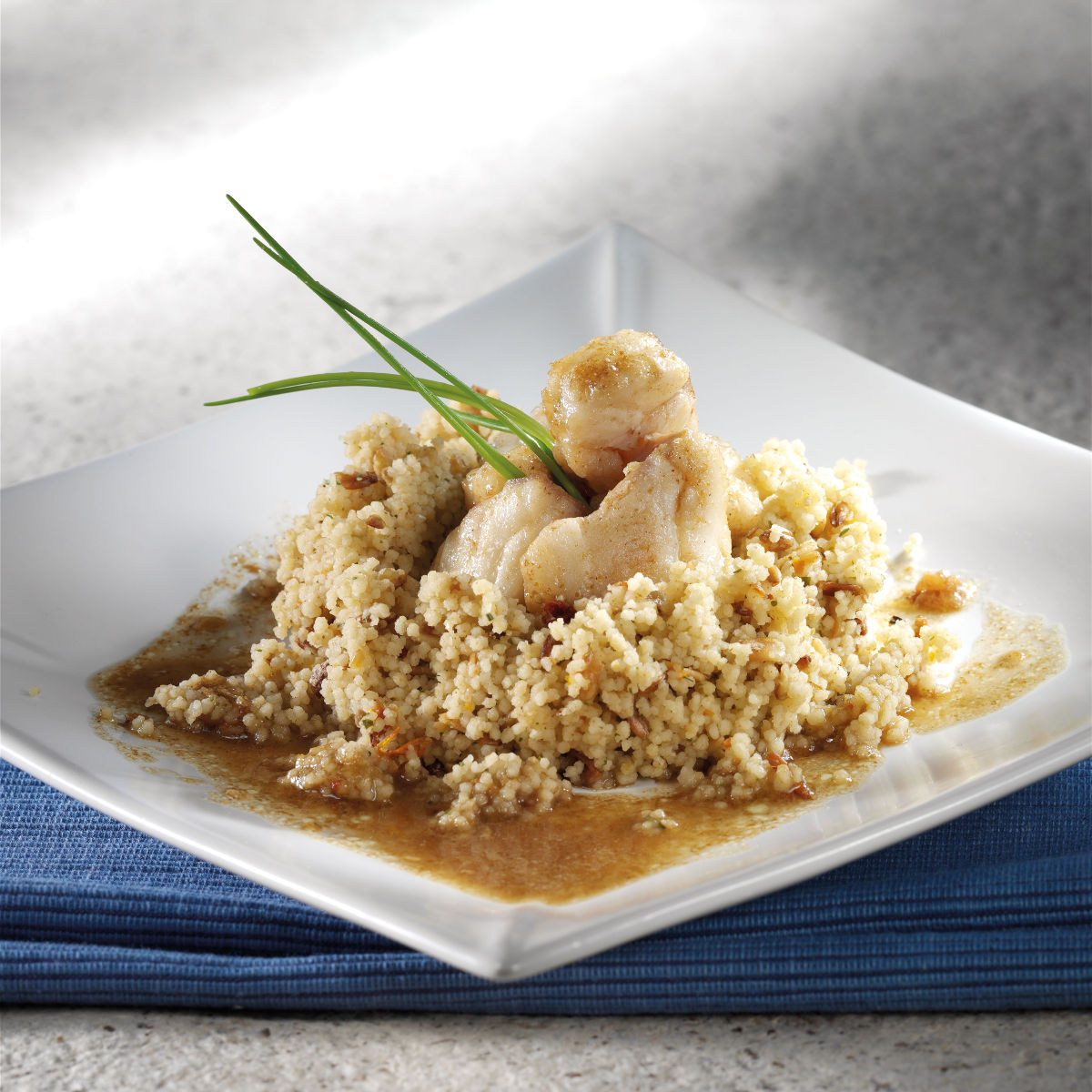 Monkfish with Lindemans Gueuze and Couscous