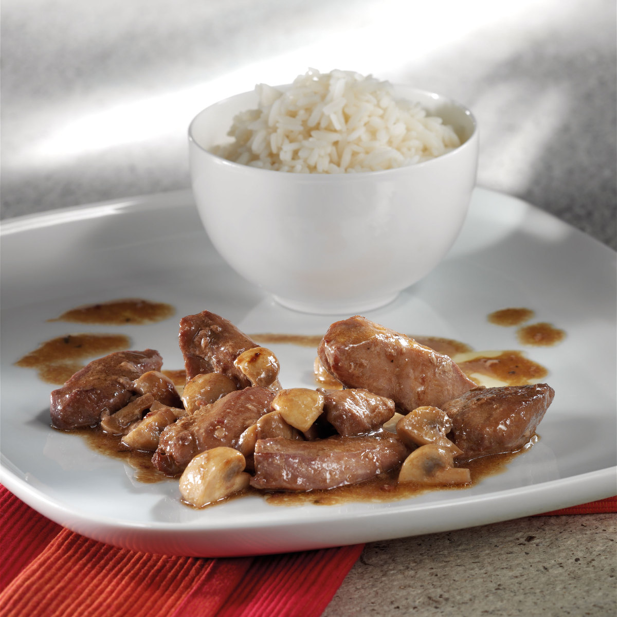 Stir Fried Chicken with Rice and Lindemans Gueuze